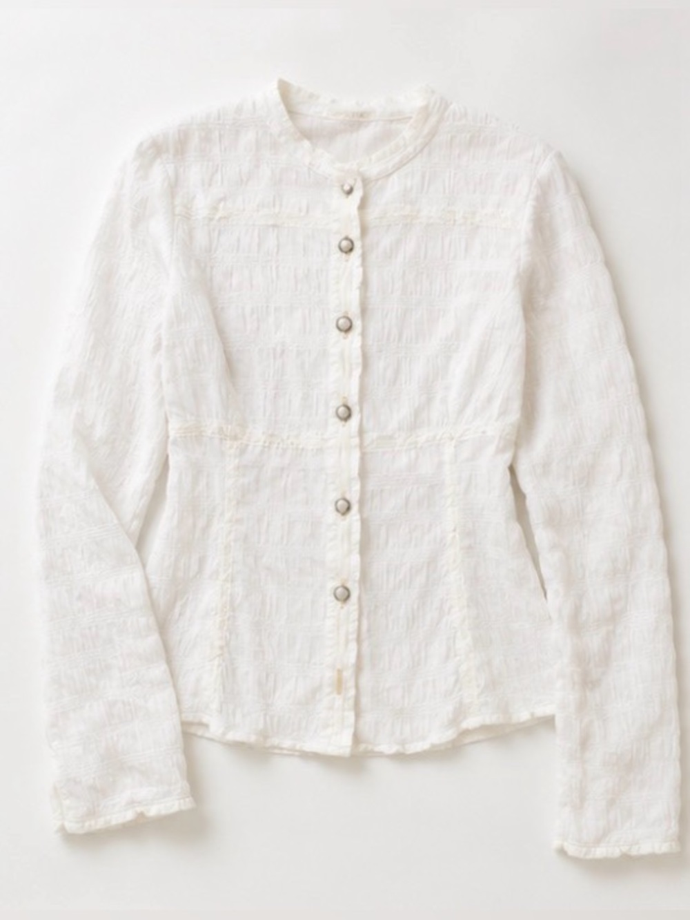 [Neesh by D.A.R] White Ribbon Button Jacket XS - Picture 2 of 7